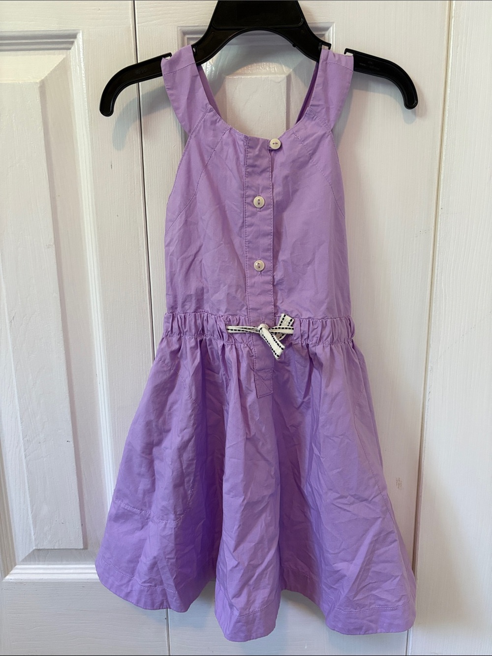 J. Crew Lavender Button-Front Girls Dress with Bow